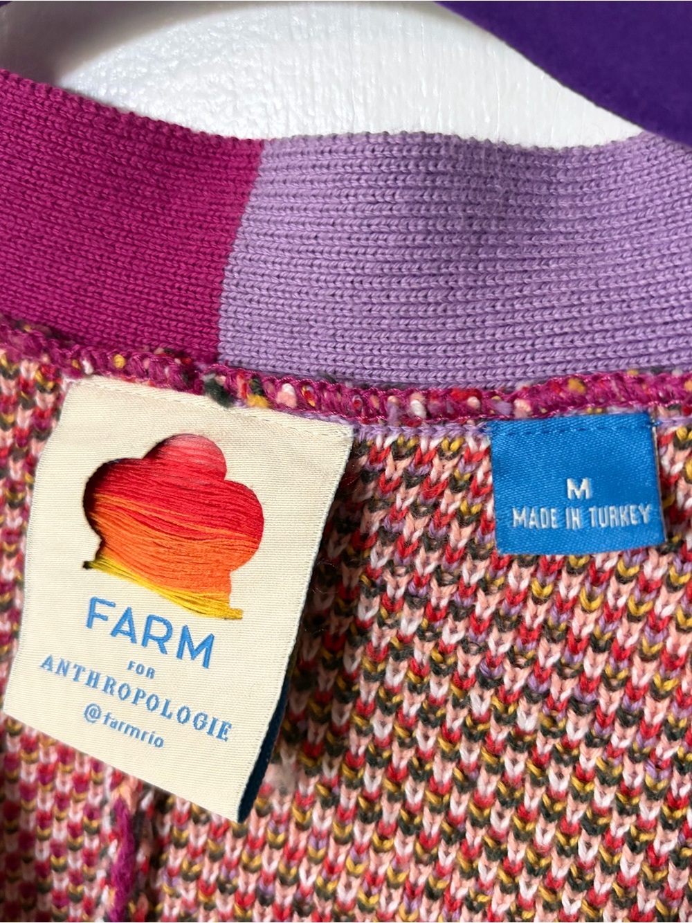 FARM Rio Purple Magenta Multicolor Button-Front Cardigan - Picture 4 of 5